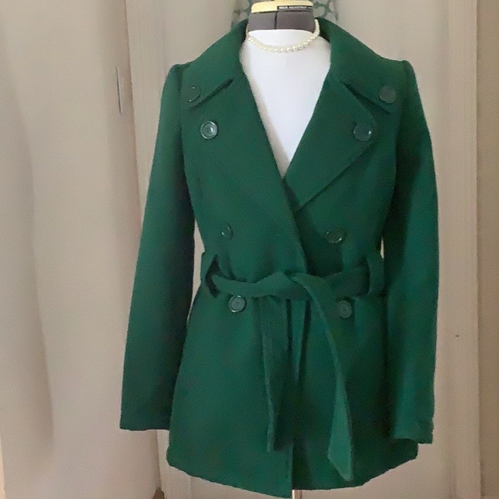 Jou Jou Forest Green Belted Pea Coat